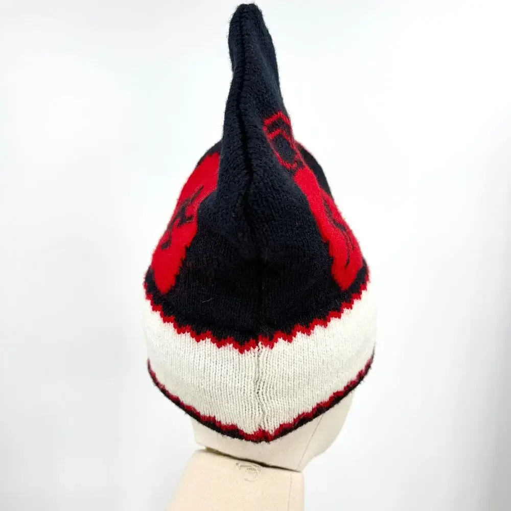 Vintage 80s The Cellar NYC Marathon Black Red Beanie Hat